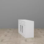 Aparador para comedor con bufé, 3 cajones y 4 puertas de cristal, organizador para cocina y comedor, despensa para guardar vajilla