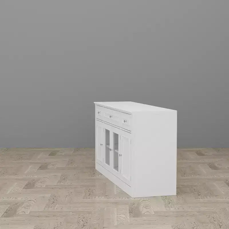 Aparador para comedor con bufé, 3 cajones y 4 puertas de cristal, organizador para cocina y comedor, despensa para guardar vajilla