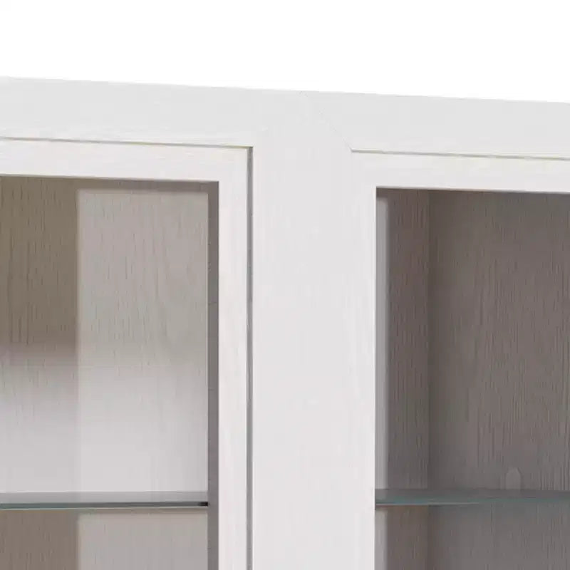 Aparador de 3 cuerpos con puertas de cristal y estantes ajustables - 93Lx31H