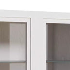 Aparador de 3 cuerpos con puertas de cristal y estantes ajustables - 93Lx31H