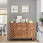 Aparador con 4 cajones, aparador tipo buffet con almacenamiento, aparadores modernos de mediados de siglo con 2 puertas, para cocina, comedor, sala de estar