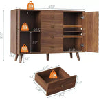Aparador con 4 cajones, aparador tipo buffet con almacenamiento, aparadores modernos de mediados de siglo con 2 puertas, para cocina, comedor, sala de estar
