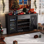 Armario de bar para vinos de 71'', aparador moderno con cajón de almacenamiento y estante ajustable, mesa de bar de café industrial con botelleros para cocina