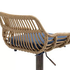 2 taburetes giratorios de bar con reposapiés, estructura de metal, capacidad de carga de hasta 250 lbs, sillas de bar retro de altura ajustable de 35.04 a 42.9 pulgadas