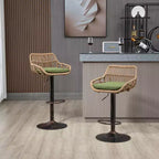 2 taburetes giratorios de bar con reposapiés, estructura de metal, capacidad de carga de hasta 250 lbs, sillas de bar retro de altura ajustable de 35.04 a 42.9 pulgadas