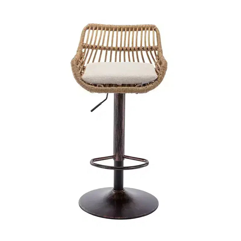 2 taburetes giratorios de bar con reposapiés, estructura de metal, capacidad de carga de hasta 250 lbs, sillas de bar retro de altura ajustable de 35.04 a 42.9 pulgadas