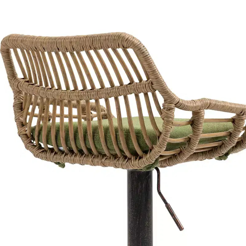 2 taburetes giratorios de bar con reposapiés, estructura de metal, capacidad de carga de hasta 250 lbs, sillas de bar retro de altura ajustable de 35.04 a 42.9 pulgadas