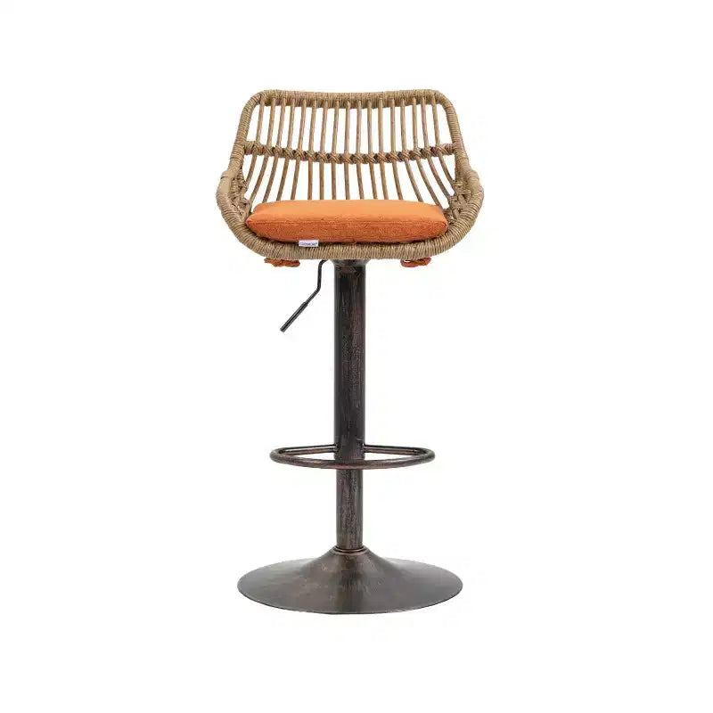 2 taburetes giratorios de bar con reposapiés, estructura de metal, capacidad de carga de hasta 250 lbs, sillas de bar retro de altura ajustable de 35.04 a 42.9 pulgadas