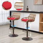 2 taburetes giratorios de bar con reposapiés, estructura de metal, capacidad de carga de hasta 250 lbs, sillas de bar retro de altura ajustable de 35.04 a 42.9 pulgadas