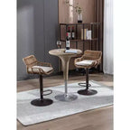 2 taburetes giratorios de bar con reposapiés, estructura de metal, capacidad de carga de hasta 250 lbs, sillas de bar retro de altura ajustable de 35.04 a 42.9 pulgadas