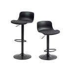 Juego de 2 taburetes de bar giratorios ajustables en altura con base grande y robusta, sillas de mostrador de cuero sin reposabrazos para comedores