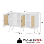 Mueble aparador/credenza de ratán de 3 puertas con almacenamiento, independiente para cocina y comedor