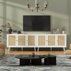 Mueble aparador/credenza de ratán de 3 puertas con almacenamiento, independiente para cocina y comedor