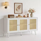 Mueble aparador/credenza de ratán de 3 puertas con almacenamiento, independiente para cocina y comedor