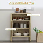 Mueble esquinero de café de estilo nórdico natural con estante abierto y puertas de ratán, aparador tipo bufé para comedor