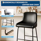 Taburetes de bar, juego de 3 o 4, taburetes de bar de altura de mostrador de cuero de PU con respaldo y reposapiés, sillas de bar tapizadas para comedor, isla de cocina