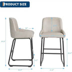 Taburetes de bar, juego de 3 o 4, taburetes de bar de altura de mostrador de cuero de PU con respaldo y reposapiés, sillas de bar tapizadas para comedor, isla de cocina