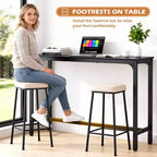 55/77 Mesa alta de bar Mesa de pub con patas resistentes y almohadillas ajustables para los pies para bar o cafetería