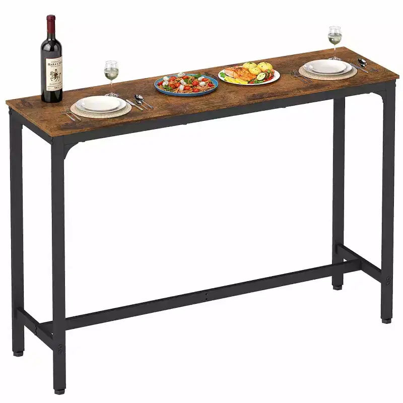 55/77 Mesa alta de bar Mesa de pub con patas resistentes y almohadillas ajustables para los pies para bar o cafetería