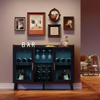 Mueble Vinoteca Independiente, Aparador de Cocina y Aparador Buffet para Cafetería con Soporte para Copas, con Puerta de Cristal para Sala de Estar, Comedor