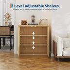 Aparador bufé de 34 pulgadas, mueble de bar de café de madera para entrada, alacena con estrías con estantes ajustables, mesa de consola multimedia para sala de estar