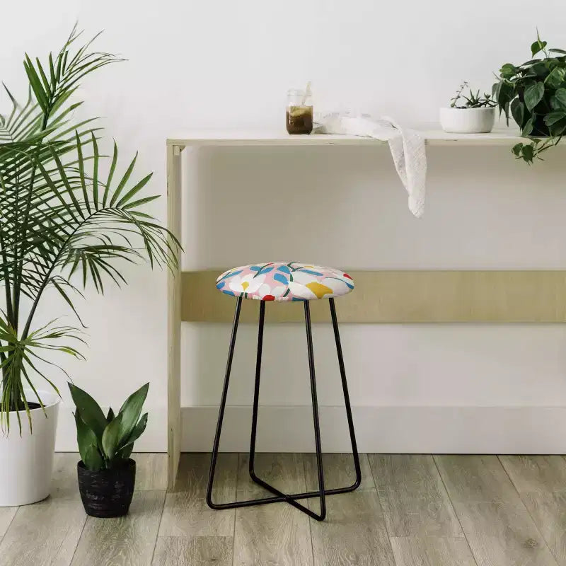 Taburete de bar a la altura de la encimera Maritza Lisa White Springs Florals