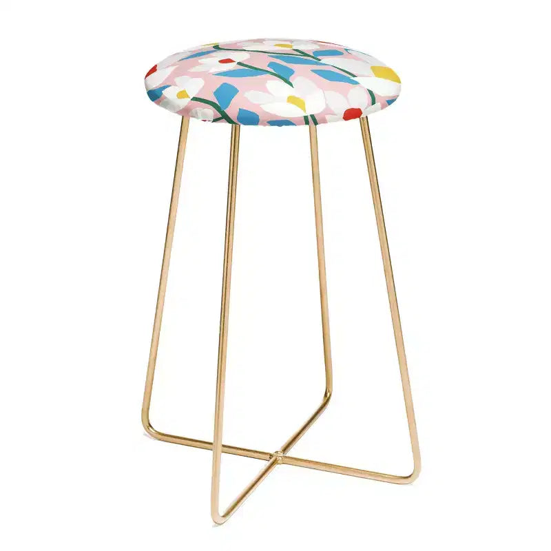 Taburete de bar a la altura de la encimera Maritza Lisa White Springs Florals
