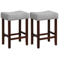 Costway Set of 2 Counter Height Bar Stools Saddle Kitchen Chairs with Wooden Legs