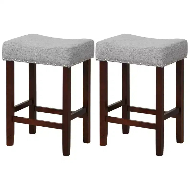 Juego de 2 taburetes de barra a la altura del mostrador Sillas de cocina tipo silla de montar con patas de madera