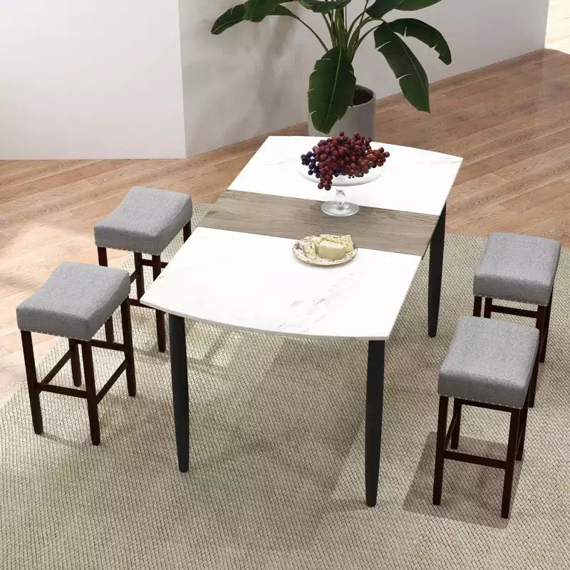 Juego de 2 taburetes de barra a la altura del mostrador Sillas de cocina tipo silla de montar con patas de madera
