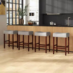 Juego de 2 taburetes de barra a la altura del mostrador Sillas de cocina tipo silla de montar con patas de madera