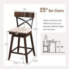 Juego de 4 taburetes de bar giratorios de madera, sillas de comedor tapizadas de altura de mostrador